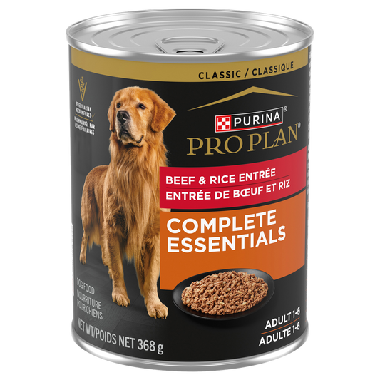 Purina Pro Plan Complete Essentials Beef & Rice Entree Classic Adult Canned Dog Food 368-g Courtice Ontario