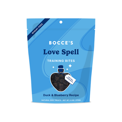 Bocce's Bakery Love Spell Training Bites Duck & Blueberry Recipe Dog Treats, 6-oz