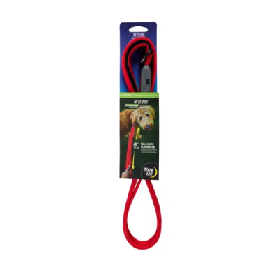 Nite Ize NiteDog Rechargeable LED Dog Leash in Red with Red LED, 60-in