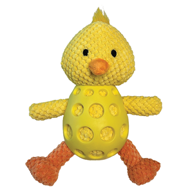 foufouBRANDS fouFIT Polka Plushies Chick Dog Toy 9-in