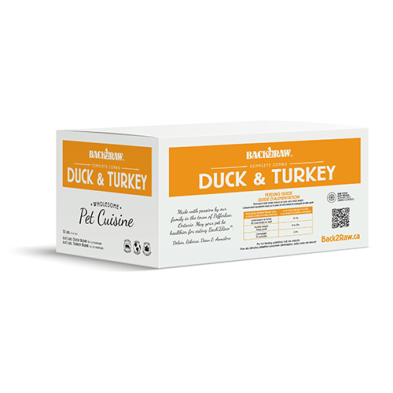 Back2Raw Complete Turkey Blend & Duck Blend Frozen Dog Food, 12-lb