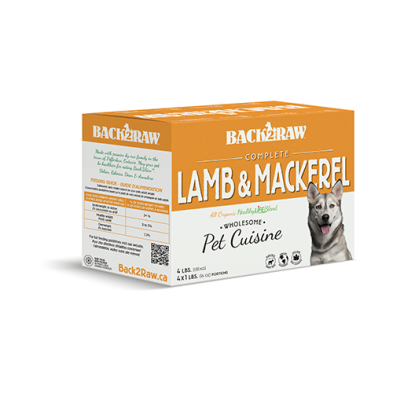 Back2Raw Complete Lamb and Mackerel Blend Frozen Dog Food, 12-lb