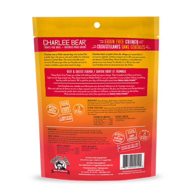 Charlee Bear Grain Free Crunch Beef & Cheese Crunchy Dog Treats 8-oz
