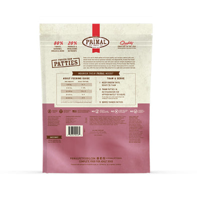 Primal Frozen Raw Patties Turkey & Sardine Recipe Dog Food 6-lb
