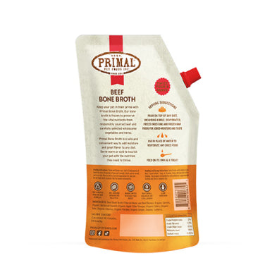 Primal Bone Broth Beef Recipe Frozen for Dogs & Cats 20-oz