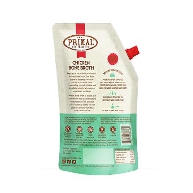 Primal Bone Broth Chicken Recipe Frozen for Dogs & Cats 20-oz