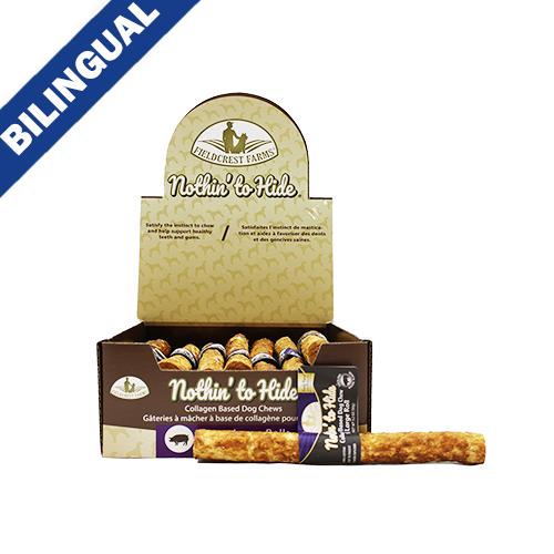 Nothin' to Hide™-  Bacon Roll 10"  Premium Dog Chew - Bulk