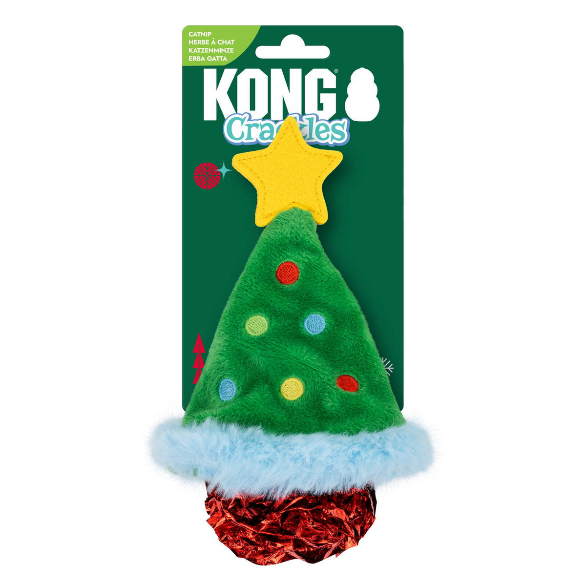 KONG Holiday Crackles Christmas Tree Catnip Cat Toy