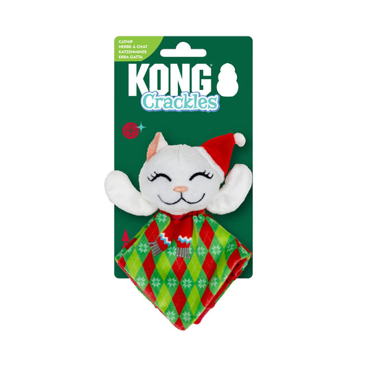 KONG Holiday Crackles Santa Kitty Argyle Catnip Cat Toy