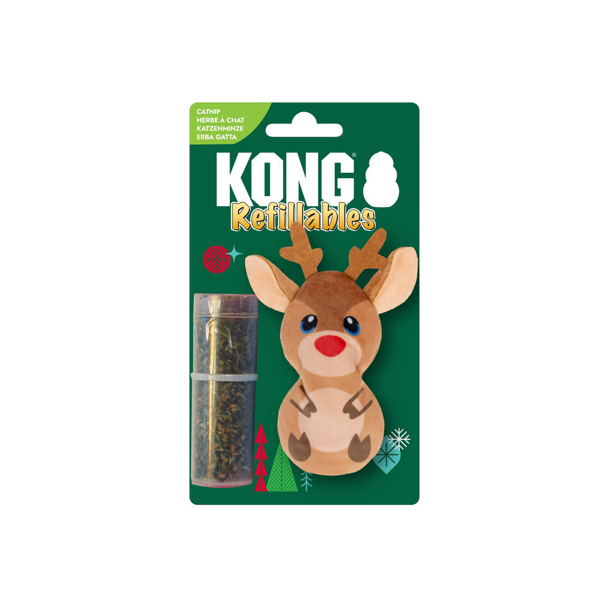 KONG Holiday Refillables Reindeer Catnip Cat Toy