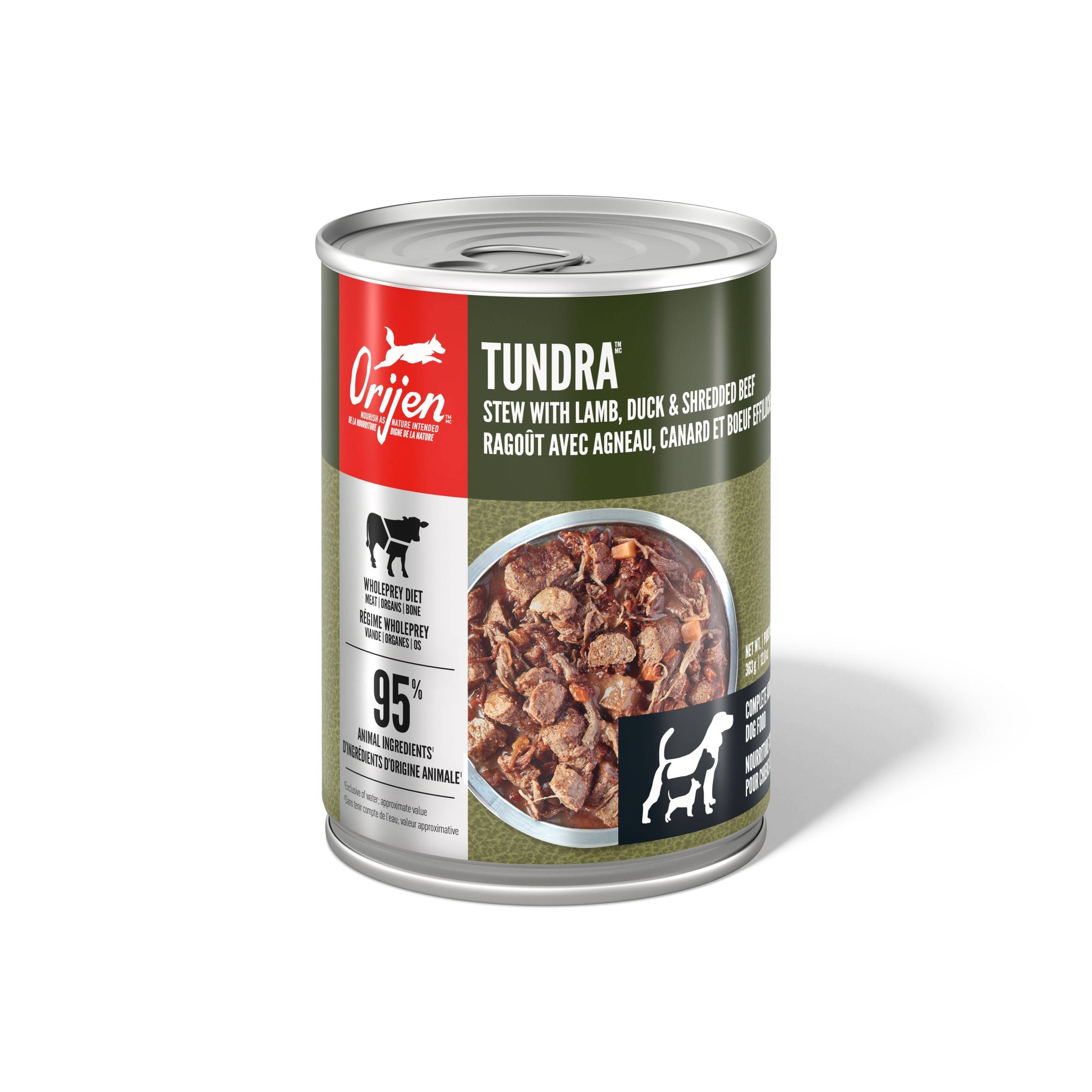 ORIJEN Tundra Stew with Shredded Beef, Duck & Lamb Wet Dog Food, 12.8-oz