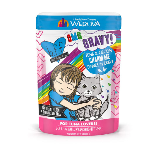BFF OMG GRAVY! Charm Me Tuna & Chicken Wet Cat Food Pouch, 3-oz