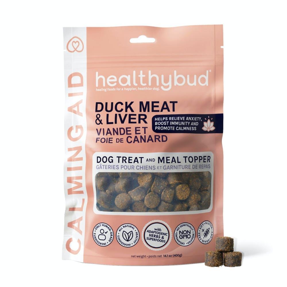 Healthybud Calming Aid Duck Meat & Liver Dog Treats & Food Topper, 4.6-oz