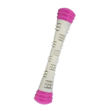 Messy Mutts Totally Pooched Chew N' Squeak Stick Dog Chew Toy, Teal/Gray, Small (Size: Small)