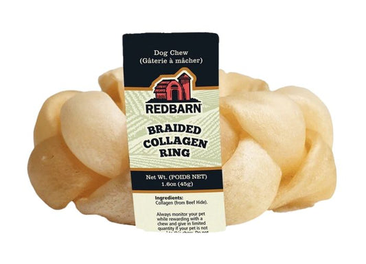 Redbarn Collagen Braided Ring - Dog Chew