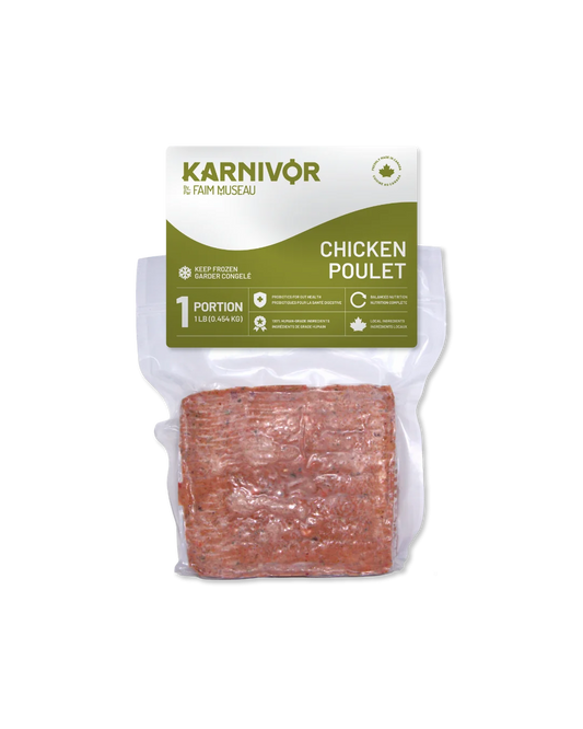 Karnivor by Faim Museau Chicken Single Portion Frozen Raw Dog Food 454-g Orono Ontario