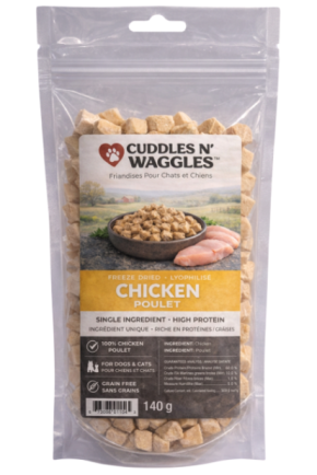 Cuddles N' Waggles Freeze Dried Chicken Treats for Dogs and Cats 140-g bag