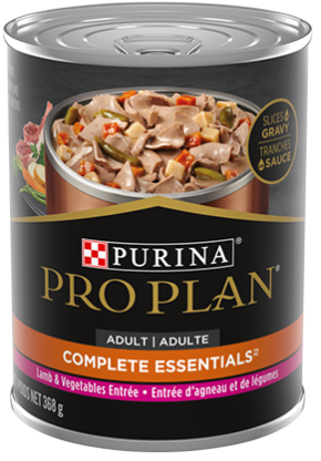 PURINA Pro Plan Dog Canned Complete Essential Slices Adult Lamb & Vegetables Entrée, 369-gr
