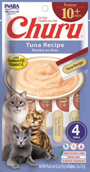 INABA Cat Churu Senior 10+ Tuna Recipe, 4 Pack