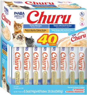 INABA Cat Churu Purees 40 Variety Pack Tuna Recipes