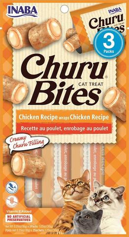 INABA Cat Churu Bites Chicken Recipe Wraps Chicken Recipe, 3 Pack