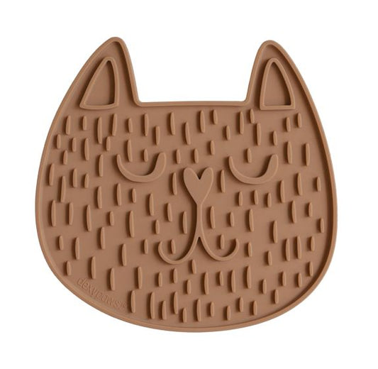 Dexypaws Purrr-lick Cat Face Enrichment Licking Mat, Orange