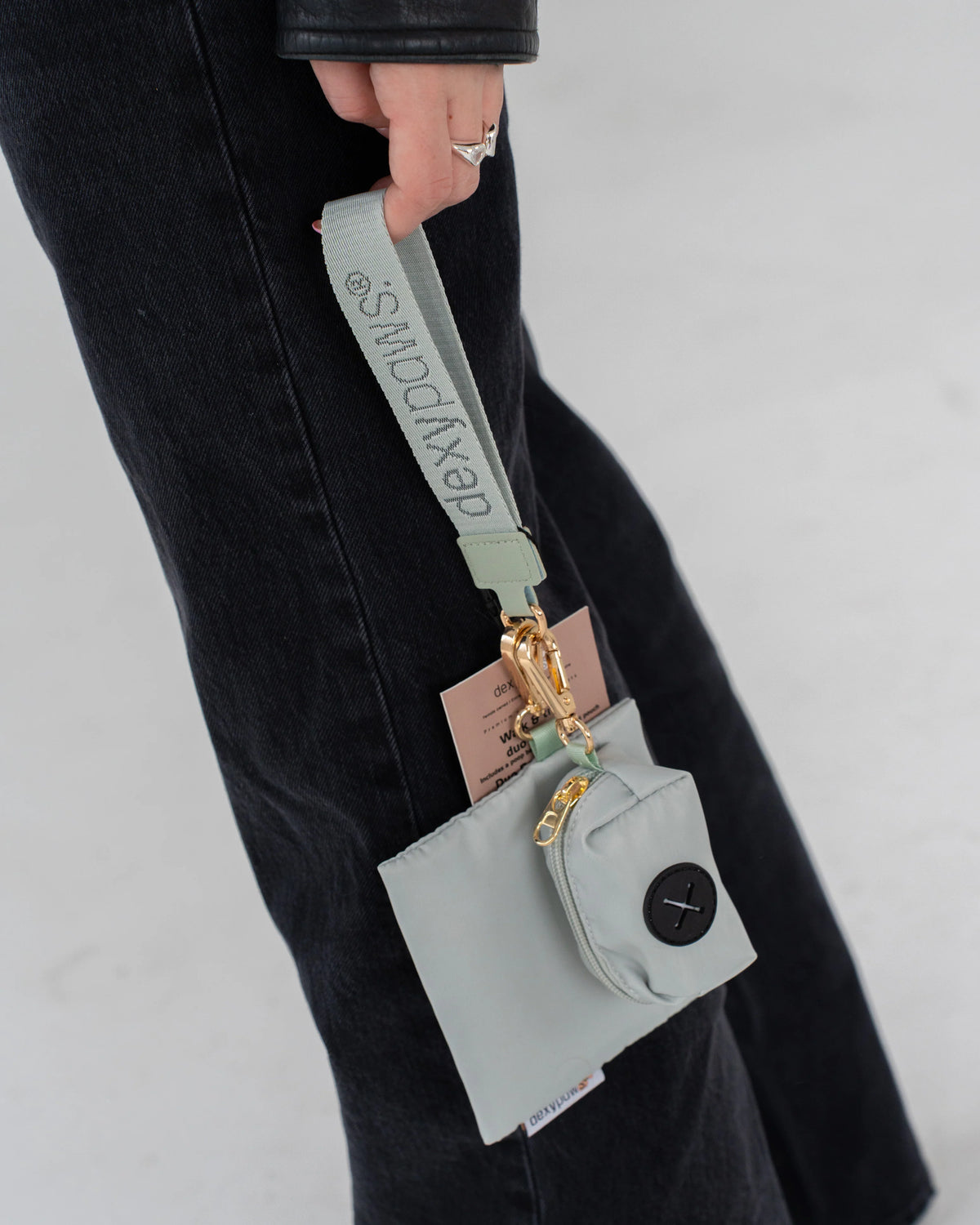 Dexypaws Dual Pouch Wristlet Poop Bag Holder + Treat Pouch | Sage Green