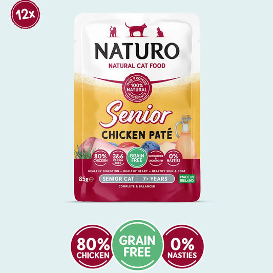 NATURO PET FOODS Feline GF Senior Chicken Pate Pouch, 85-gr