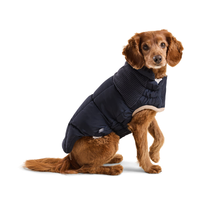 GF Pet Elasto-Fit Cold Mountain Dog Puffer, Vintage Navy, Small