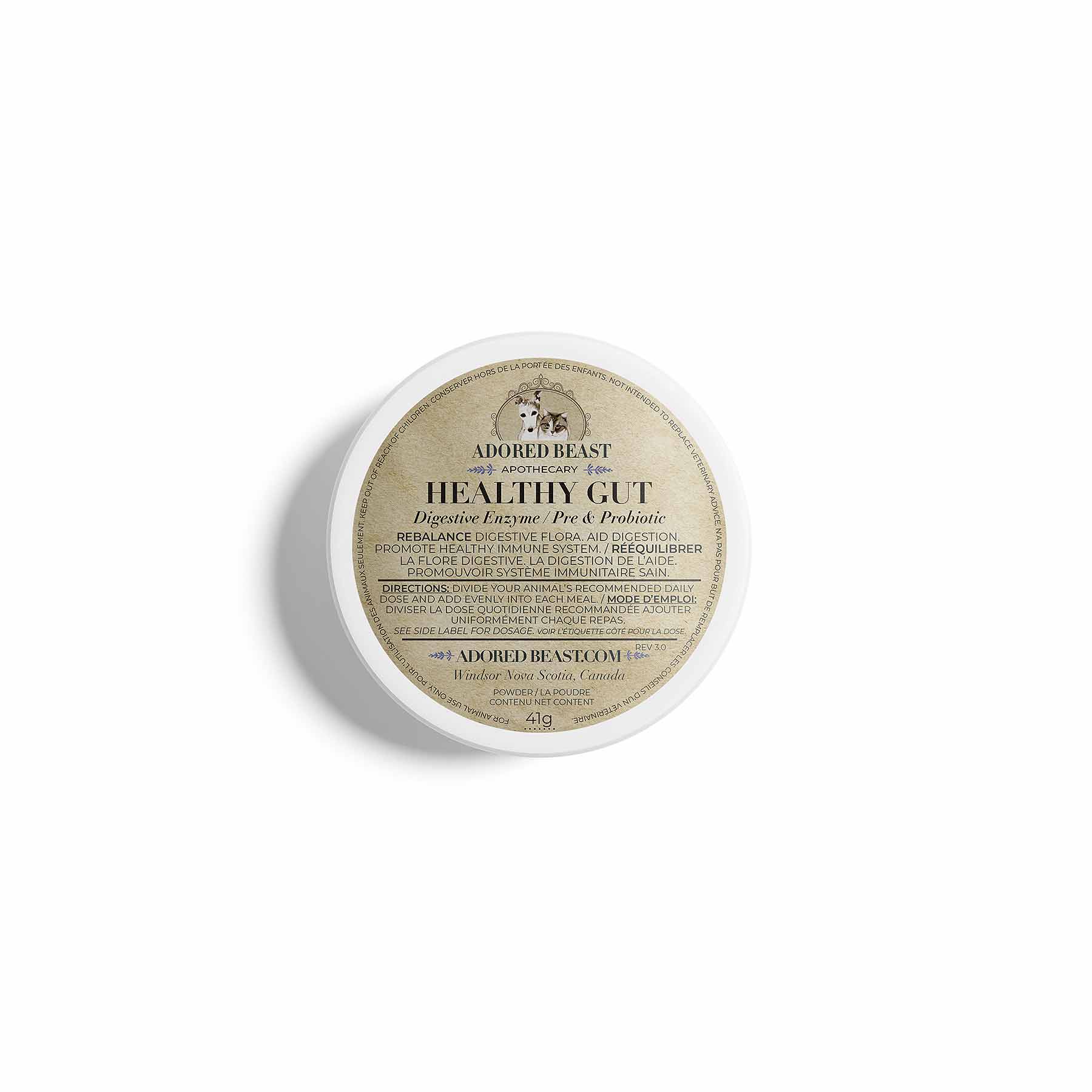 Adored Beast Apothecary Healthy Gut Digestive Enzyme Pre & Probiotic 83-g