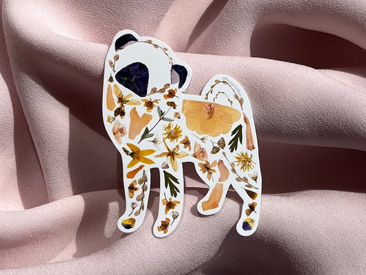Forage For Flora - Pug Vinyl Sticker