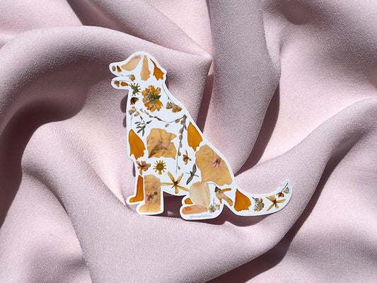 Forage For Flora - Golden Retriever Vinyl Sticker