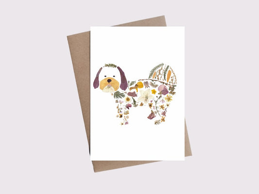 Forage For Flora - Shih Tzu Card - 5"x7"
