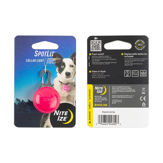 Nite Ize SpotLit Dog Collar Light, Pink