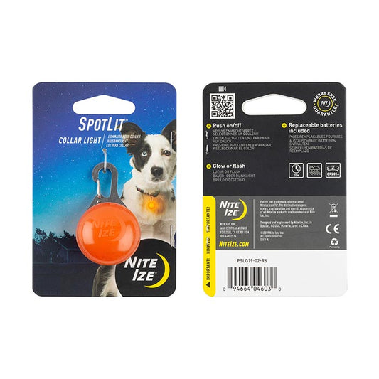 Nite Ize SpotLit Dog Collar Light, Orange