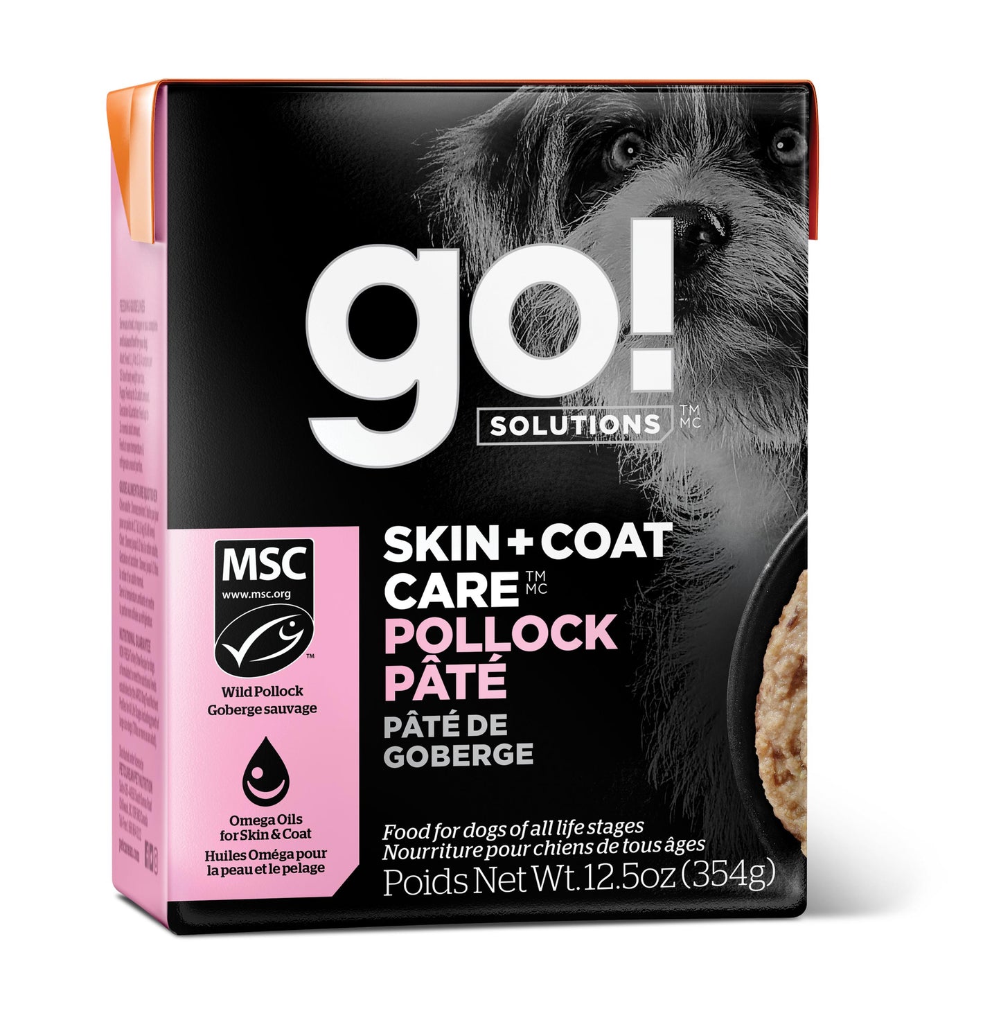 Go! Solutions Skin + Coat Care Pollock Pate Wet Dog Food, 12.5-oz (Size: 12.5-oz)