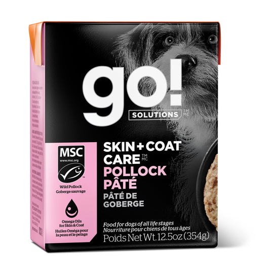 Go! Solutions Skin + Coat Care Pollock Pate Wet Dog Food, 12.5-oz (Size: 12.5-oz)