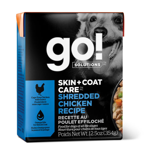 Go! Solutions Skin + Coat Care Shredded Chicken Wet Dog Food, 12.5-oz (Size: 12.5-oz)