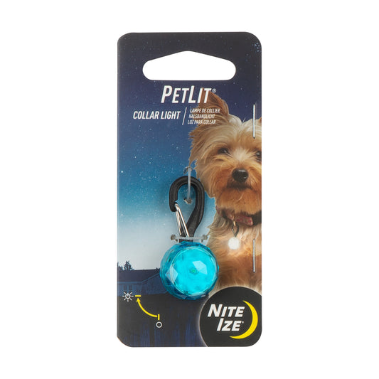 Nite Ize PetLit LED Light Dog Collar, Turquoise Jewel