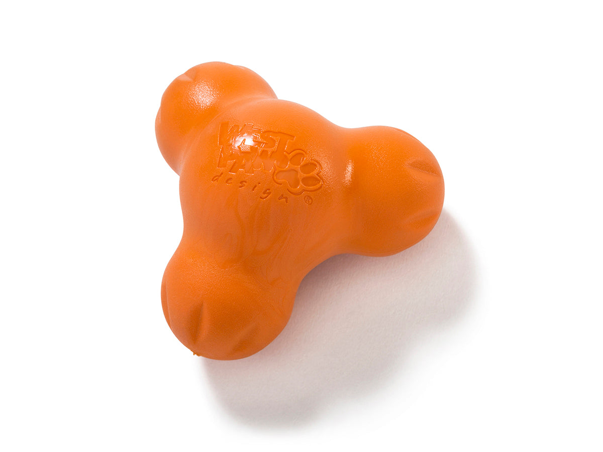 West Paw Zogoflex Tux Dog Treat Toy, Tangerine, Small (Size: Small)