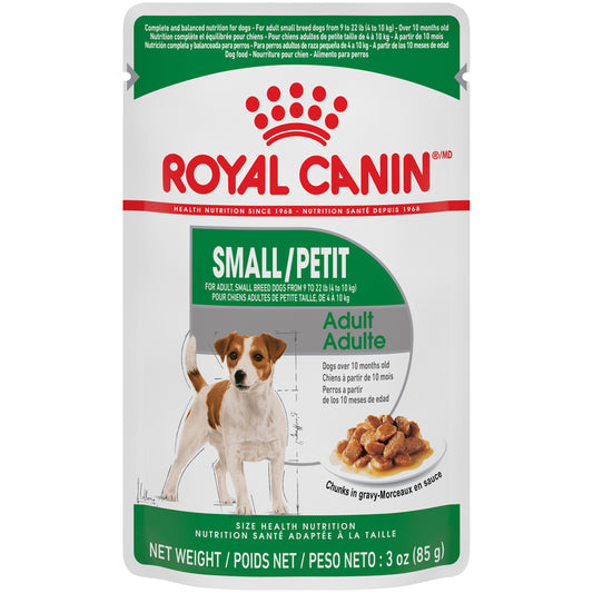 Royal Canin Size Health Nutrition Small Adult Chunks in Gravy Pouch Wet Dog Food, 85-gm (Size: 85-gm)