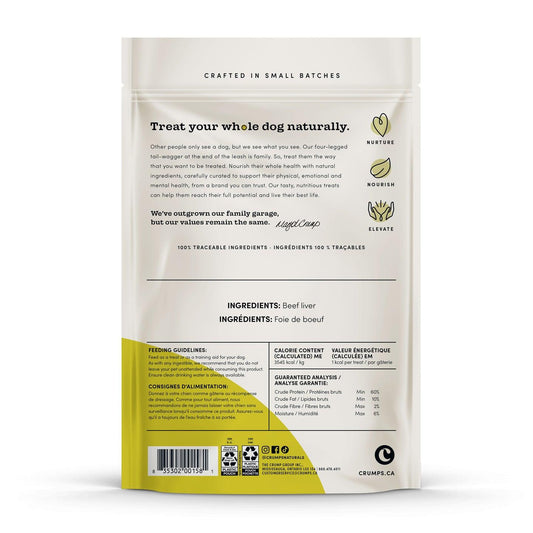 Crumps' Naturals Mini Trainers Beef Liver Freeze-Dried Dog Treats, 55-gram
