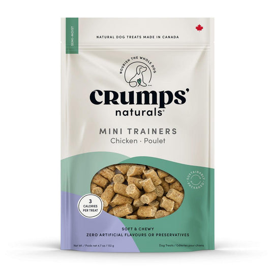 Crumps' Naturals Mini Trainers Chicken Semi-Moist Dog Treats, 132-gram