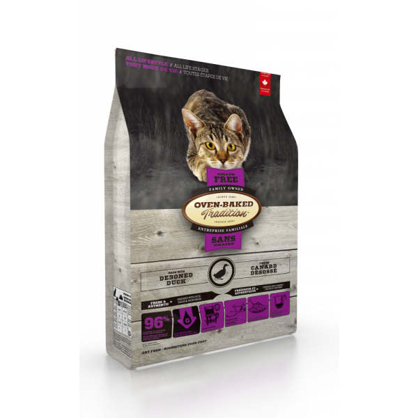 Oven-Baked Tradition Grain-Free Duck Formula Dry Cat Food, All Lifestyle, All Life Stages, 5-lb (Size: 5-lb)