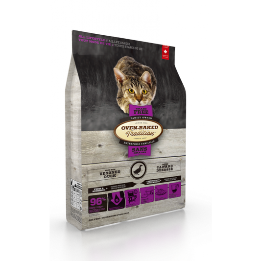 Oven-Baked Tradition Grain-Free Duck Formula Dry Cat Food, All Lifestyle, All Life Stages, 5-lb (Size: 5-lb)