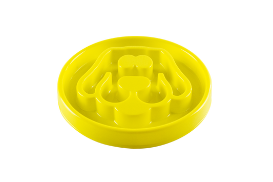 Beonebreed Slow Feed Dog Bowl, Yellow, 8-in (Size: 8-in)