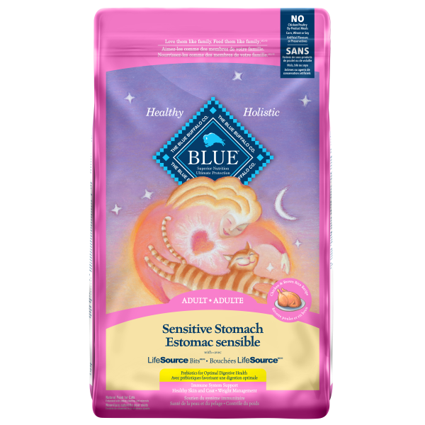 Blue Buffalo Sensitive Stomach Chicken & Brown Rice Adult Dry Cat Food, 15-lb (Size: 15-lb)