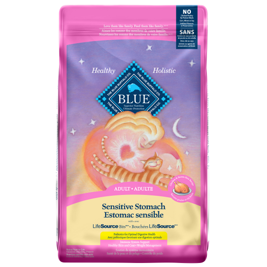 Blue Buffalo Sensitive Stomach Chicken & Brown Rice Adult Dry Cat Food, 15-lb (Size: 15-lb)