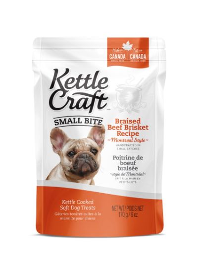 Kettle Craft Braised Beef Brisket Montreal Style Dog Treats, Small, 170-gram