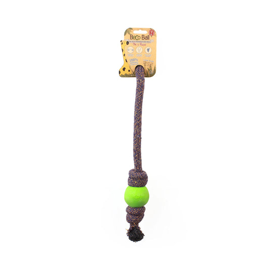Beco Ball on Rope Dog Toy, Green, Large